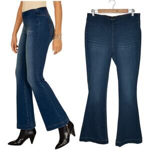 INC INT'L CONCEPTS Flare Bell Bottom Jeans Tummy Sculpt Denim High Rise DarkWash